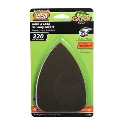 Gator Mouse Sandpaper Extra Fine 220-Grit Sheet Sandpaper 3.75-in W x 5.25-in L 4-Pack