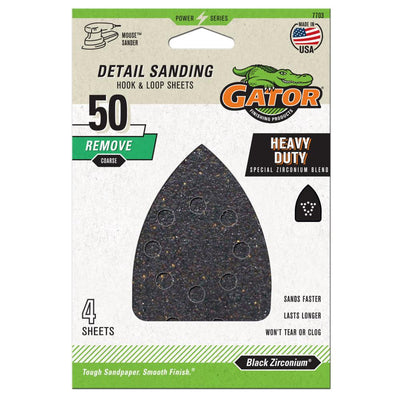 Gator Mouse Sandpaper Coarse 50-Grit Sheet Sandpaper 3.75-in W x 5.25-in L 4-Pack