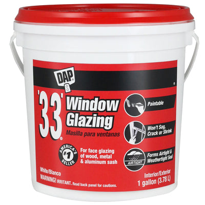 DAP 33 Glazing 128-oz Waterproof Interior/Exterior White Window Glazing Compound