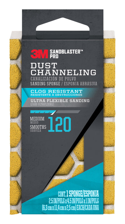 3M SandBlaster Pro 120-Grit Sanding Sponge 2.5-in x 4.5-in