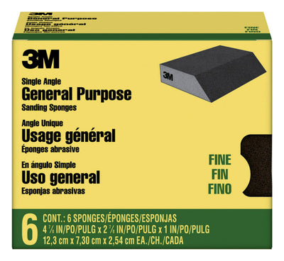 3M Fine 120-Grit Sanding Sponge 2.875-in x 4.875-in (6-Pack)