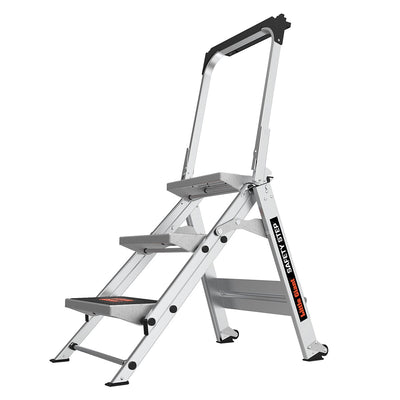 Little Giant Ladders Safety Step M3 3-Step 300-lb Capacity Silver Aluminum Foldable Step Stool