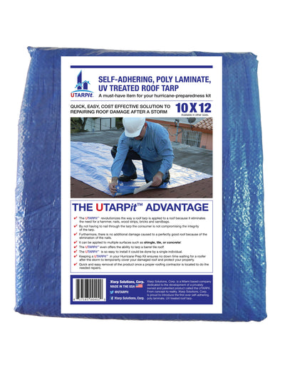 UTARPit 10-ft x 12-ft Blue Water Resistant Standard Polyethylene 5-mil Tarp