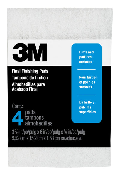 3M Final Finishing Extra Fine Grit Refinishing Pad 3.75-in x 6-in (4-Pack)