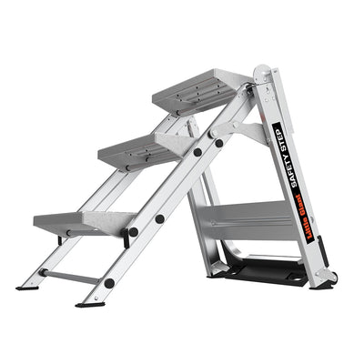 Little Giant Ladders Safety Step M3 3-Step 300-lb Capacity Silver Aluminum Foldable Step Stool