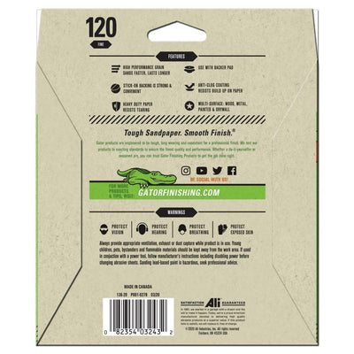 Gator Fine 120-Grit Disc Sandpaper 6-in W x 6-in L 25-Pack