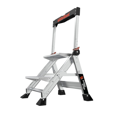 Little Giant Ladders Jumbo Step M2 2-Step 375-lb Capacity Silver Aluminum Foldable Step Stool