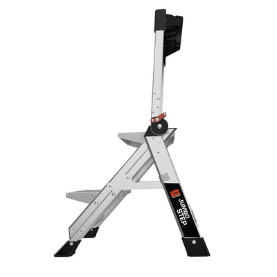 Little Giant Ladders Jumbo Step M2 2-Step 375-lb Capacity Silver Aluminum Foldable Step Stool