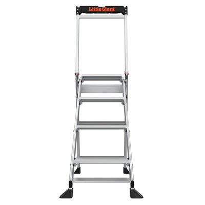 Little Giant Ladders Jumbo Step M4 4-Step 375-lb Capacity Silver Aluminum Foldable Step Stool