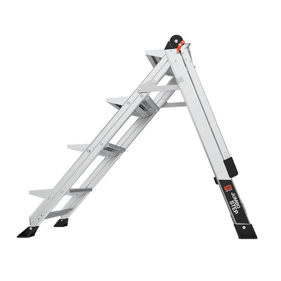 Little Giant Ladders Jumbo Step M4 4-Step 375-lb Capacity Silver Aluminum Foldable Step Stool