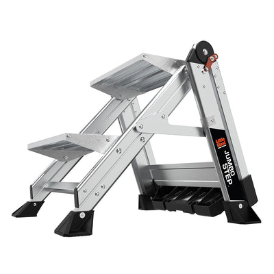 Little Giant Ladders Jumbo Step M2 2-Step 375-lb Capacity Silver Aluminum Foldable Step Stool