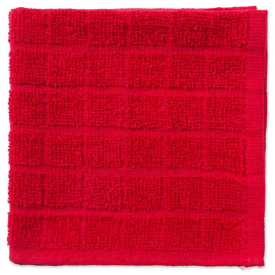 DII Red Cotton Cleaning Cloths, 12-in x 12-in, Pack of 6, Lightweight and Super Absorbent