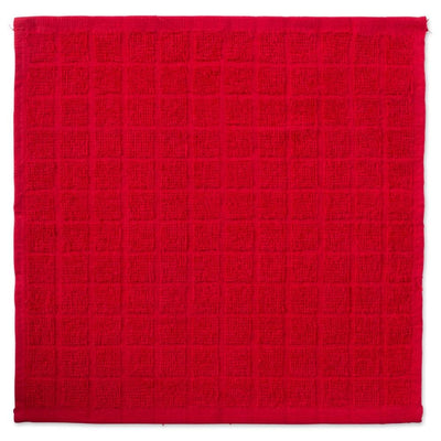 DII Red Cotton Cleaning Cloths, 12-in x 12-in, Pack of 6, Lightweight and Super Absorbent