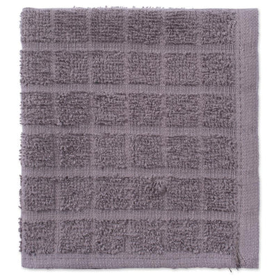 DII Gray Cotton Dish Cloths - Set of 6, 12 x 12 Inches, Absorbent and Durable Kitchen Cleaning Cloths