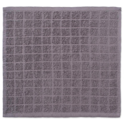 DII Gray Cotton Dish Cloths - Set of 6, 12 x 12 Inches, Absorbent and Durable Kitchen Cleaning Cloths