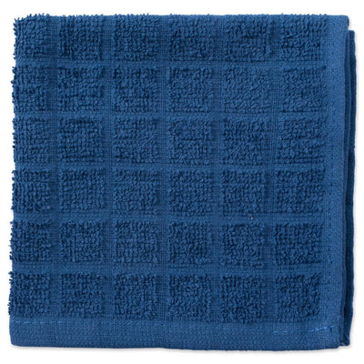 DII Blue Cotton Dish Cloths - Set of 6, 12 x 12 Inches - Absorbent, Durable, and Easy to Clean