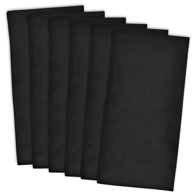 DII Black Cotton Towel Set - 18 x 28 Inches - Pack of 4 - Ultra Absorbent, Low Lint, Durable - Perfect for Kitchen, Restaurants, and Home