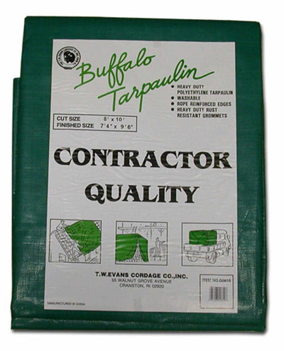 T.W. Evans Cordage Heavy Duty Green Tarpaulin 8 Mil Paper/Plastic 12-ft x 10-ft Drop Cloth