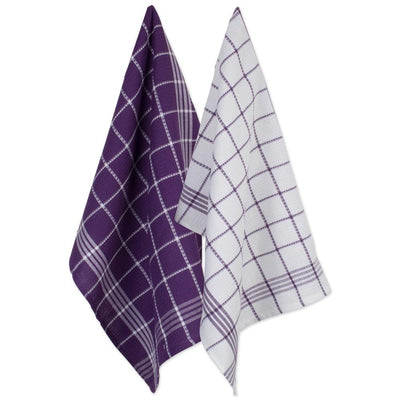 DII Purple Cotton Towel Set - 18x25-in, Pack of 6 - Lightweight, Absorbent, and Durable Cleaning Cloths for Kitchen and Home