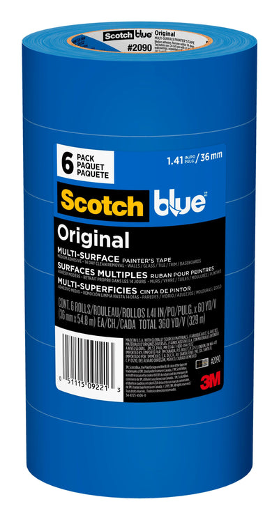 ScotchBlue Original Multi-Surface 2090 6-Pack 1.41-in x 60 Yard(s) Painters Tape