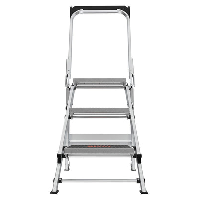 Little Giant Ladders Safety Step M3 3-Step 300-lb Capacity Silver Aluminum Foldable Step Stool