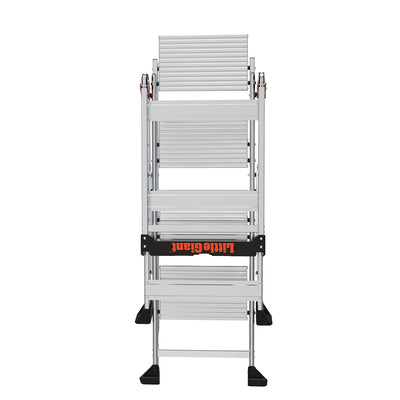 Little Giant Ladders Jumbo Step M4 4-Step 375-lb Capacity Silver Aluminum Foldable Step Stool