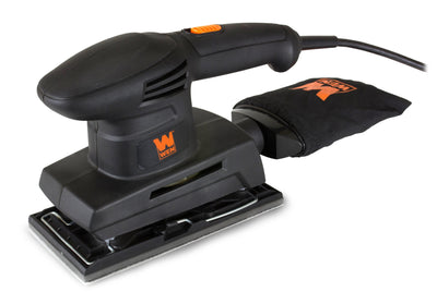 WEN Hand Sander with Sandpaper Included, 1.2 Amp Motor, 12,000 OPM, Lightweight Design, 7-in x 3-3/5-in Surface