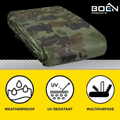 BOEN 10-ft x 12-ft Green Waterproof Commercial Polyethylene 8-mil Tarp