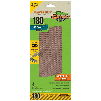 Gator Very Fine 180-Grit Screen Sandpaper 4.5-in W x 10.5-in L 4-Pack