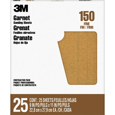 3M Sanding Fine 150-Grit Sheet Sandpaper 9-in W x 11-in L 25-Pack