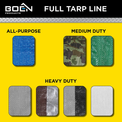 BOEN 24-ft x 24-ft Silver Waterproof Standard Polyethylene 10-mil Tarp