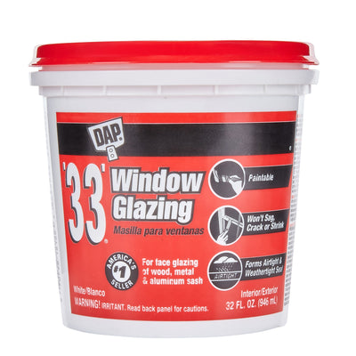 DAP 32-fl oz Waterproof Interior/Exterior White Window Glazing Compound