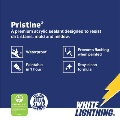 White Lightning Pristine 10-oz White Paintable Latex Caulk