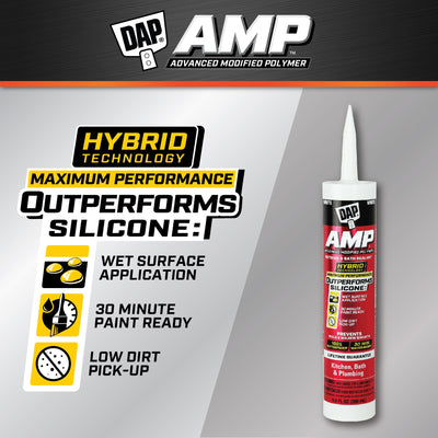 DAP AMP 9-oz White Paintable Advanced Sealant Caulk