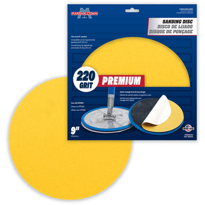 Marshalltown Fine 220-Grit Disc Sandpaper 9-in W x 9-in L 5-Pack