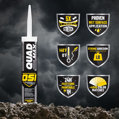 OSI Quad Max 9.5-oz Black Paintable Advanced Sealant Caulk