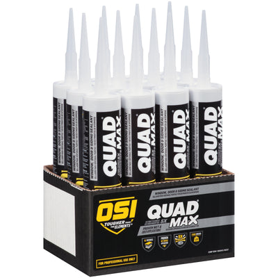 OSI Quad Max 12-Pack 9.5-oz White 001 Paintable Advanced Sealant Caulk