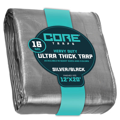 Core Tarps 12-ft x 20-ft Silver Waterproof Commercial Polyethylene 16-mil Tarp