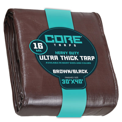 Core Tarps 30-ft x 40-ft Brown Waterproof Commercial Polyethylene 16-mil Tarp