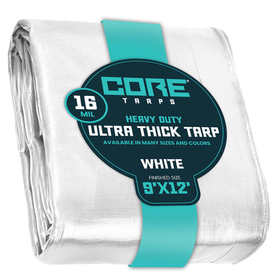 Core Tarps 9-ft x 12-ft White Waterproof Commercial Polyethylene 16-mil Tarp