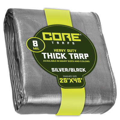 Core Tarps 25-ft x 45-ft Silver Waterproof Commercial Polyethylene 8-mil Tarp