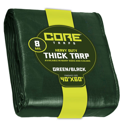 Core Tarps 40-ft x 60-ft Green Waterproof Commercial Polyethylene 8-mil Tarp