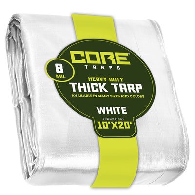 Core Tarps 10-ft x 20-ft White Waterproof Commercial Polyethylene 8-mil Tarp