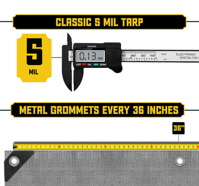 Core Tarps 50-ft x 50-ft Waterproof 5-Mil Commercial Tarps