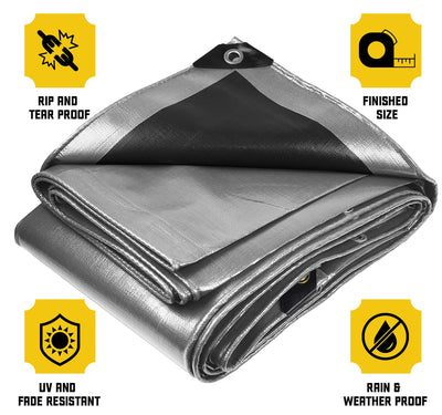 Core Tarps 40-ft x 50-ft Waterproof 5-Mil Commercial Tarps