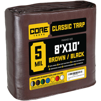 Core Tarps 8-ft x 10-ft Waterproof 5-Mil Commercial Tarps