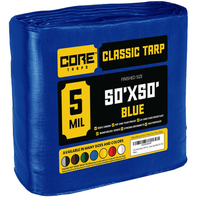 Core Tarps 50-ft x 50-ft Waterproof 5-Mil Commercial Tarps