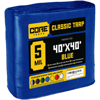 Core Tarps 40-ft x 40-ft Waterproof 5-Mil Commercial Tarps