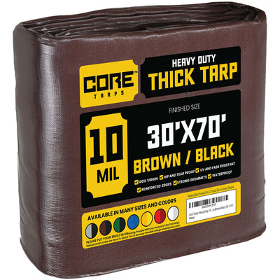 Core Tarps 30-ft x 70-ft Brown Waterproof Commercial Polyethylene 10-mil Tarp