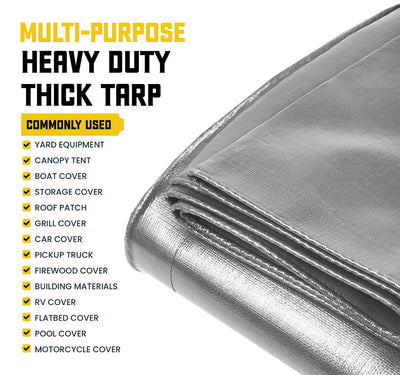 Core Tarps 20-ft x 40-ft Silver Waterproof Commercial Polyethylene 20-mil Tarp